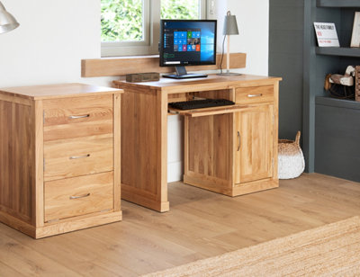 Baumhaus Mobel Oak Single Pedestal Computer Desk from B&Q