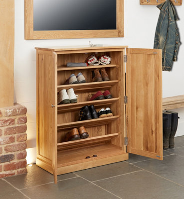 Baumhaus Mobel Oak 2 Door Large Shoe Cupboard from B&Q