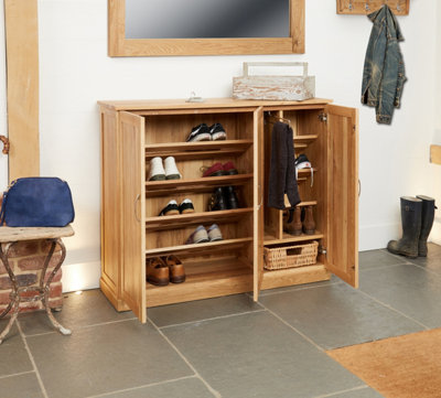 Baumhaus Mobel Oak Extra Large Shoe Cupboard from B&Q