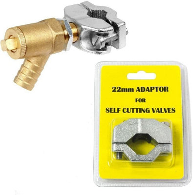 Taps2Traps 15mm Self Cutting Drain Off Valve With 22mm Adaptor Set from B&Q
