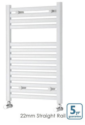 Kartell White Straight 500 X 800 Heated Towel Rail Warmer Radiator Rad 22mm D Rail from B&Q