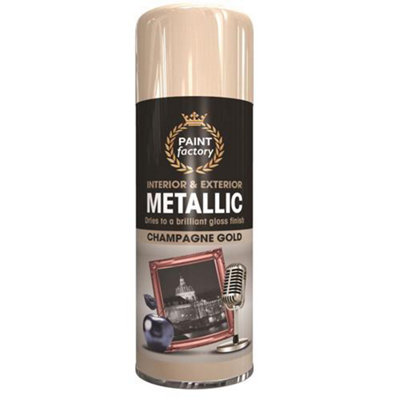 Rapide Metallic Champagne Paint 400Ml (Spray) - Pack Of 2 Gold