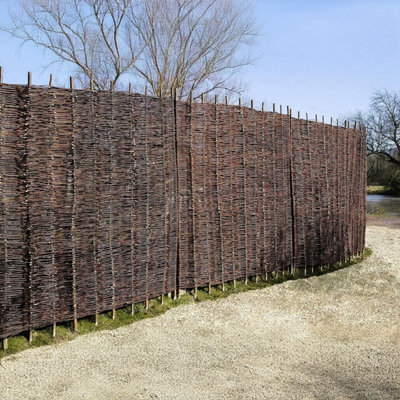 Primrose Willow Hurdle Fence Panel Premium Weave Woven Screening  6Ft X 3Ft from B&Q