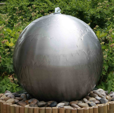 Primrose Outdoor Stainless Brushed Steel Water Feature Sphere 60Cm from B&Q