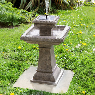 Primrose Pizzaro Solar Bird Bath Water Feature With Lights 80Cm from B&Q
