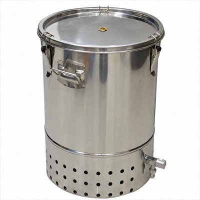 B&Q -  30L Stainless Steel Bokashi ComposterDeluxe Indoor Kitchen Composting Kit With 2Kg Bran