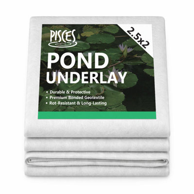 Pisces Pond Underlay 2M X 2.5M (5 Sq.m) Flexible & Durable Aquatic Liner For PondsFountainsStreams from B&Q