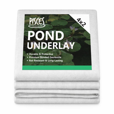 Pisces Pond Underlay 2 X 4M (8 Sq.m) Flexible & Durable Aquatic Liner For PondsFountainsStreams from B&Q