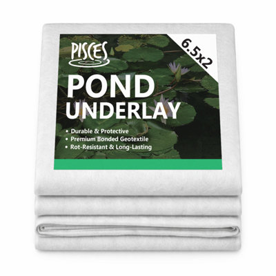 Pisces Pond Underlay 2M X 6.5M (13 Sq.m) Flexible & Durable Aquatic Liner For PondsFountainsStreams from B&Q
