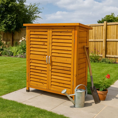Jack Stonehouse Jsh Wooden Garden Storage Tool ShedOutdoor Weatherproof Utility Cupboard Cabinet For ToolsCushionsToysFir Wood 95Cm High from B&Q