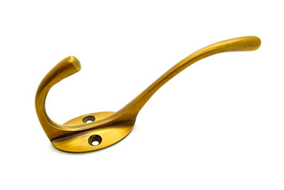 The Foundryman Classic Brass Wall/door Coat Hooks from B&Q