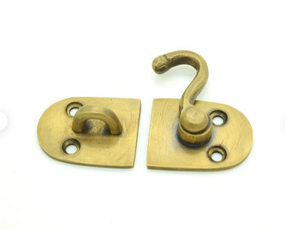 The Foundryman Solid Brass Hook Drop Latch Catch from B&Q
