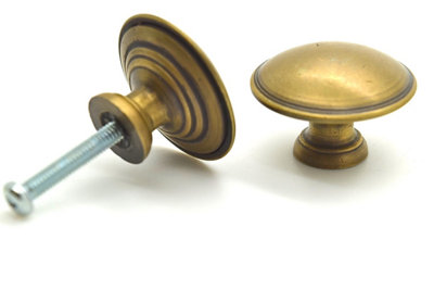 The Foundryman 1.25 Inch Saucer Brass Drawer Knobs from B&Q