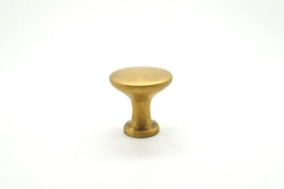 The Foundryman Round Flared Brass Kitchen Drawer Pulls from B&Q