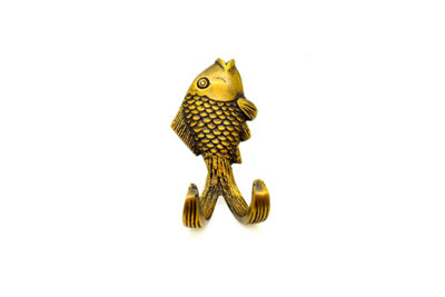 The Foundryman Fish Solid Brass Coat Hanging Hook from B&Q