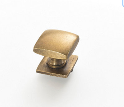 The Foundryman 1 Inch Square Brass Pulls And Handles With Square Backplate from B&Q