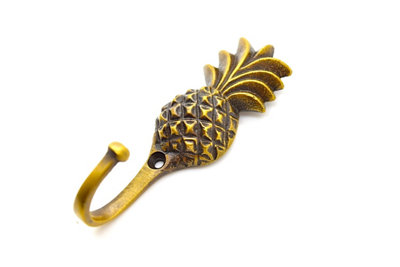 The Foundryman Pineapple Wall Hook Tropical Decor Brass Door Hook from B&Q