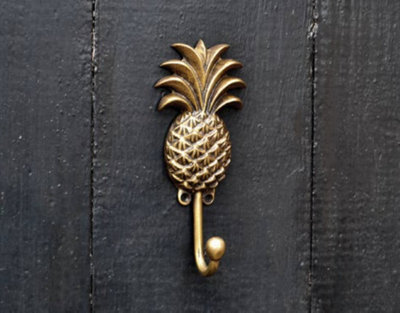 The Foundryman Pineapple Themed Brass Coat Hook from B&Q
