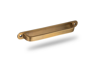 The Foundryman 6.5 Inch Classic D-Shaped Solid Brass Cabinet Handle With Backplate from B&Q