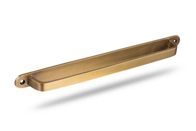 The Foundryman 10.5 Inch Classic D-Shaped Solid Brass Cabinet Handle With Backplate from B&Q