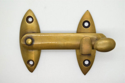 The Foundryman 3.5 Inch Brass Cupboard Drop Latch from B&Q