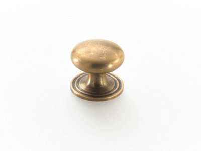 The Foundryman 1 Inch Round Solid Brass Drawer Pull With Circular Backplate from B&Q
