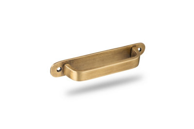 The Foundryman 4.75 Inch Classic D-Shaped Solid Brass Cabinet Handle With Backplate from B&Q