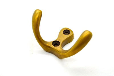 The Foundryman Brass Double Wall & Door Hooks from B&Q
