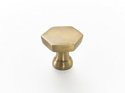 The Foundryman Hexagonal Solid Brass Drawer Pull from B&Q