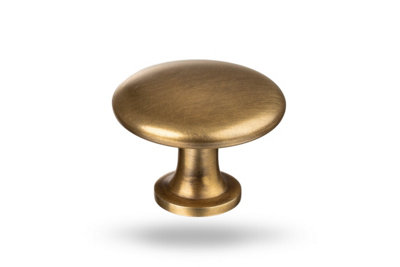 The Foundryman 1.35 Inch Round Solid Brass Kitchen Cupboard Knobs from B&Q