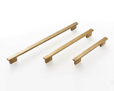 The Foundryman 6.5 Inch Straight Flat Bar Solid Brass Handle from B&Q