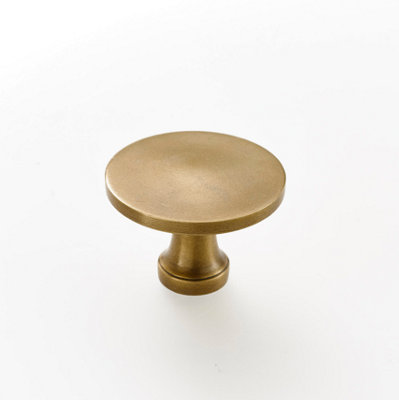 The Foundryman 1.65 Inch Flat Round Solid Brass Drawer Pull from B&Q
