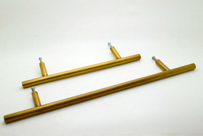 The Foundryman 4 1/2 Inch Round Bar Brass Drawer Handles from B&Q