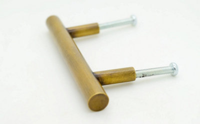 The Foundryman 12 Inch Round Bar Brass Drawer Handles from B&Q