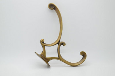 The Foundryman Ornate Curved Solid Brass Wall Hook from B&Q