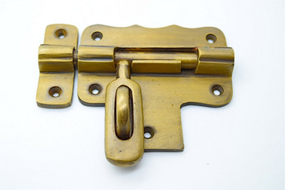 The Foundryman Brass Bolt Lock With Padlock Catch from B&Q