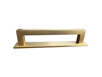The Foundryman 19 Inch Solid Brass Square Handle With Backplate from B&Q