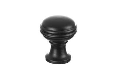 The Foundryman 1 3/8 Inch (3.5Cm) Round Decorative Drawer Pull Solid Brass With Black Finish
