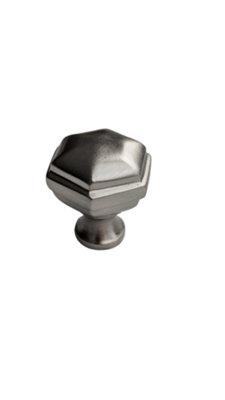 The Foundryman 1 3/8 Inch (3.3Cm) Retro Hexagonal Drawer Pull Solid Brass With Steel Finish