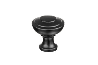 The Foundryman 1 3/8 Inch (3.4Cm) Retro Round Drawer Pull Solid Brass With Black Finish