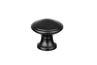 The Foundryman 1 1/2 Inch (3.9Cm) Vintage Round Drawer Pull Solid Brass With Black Finish