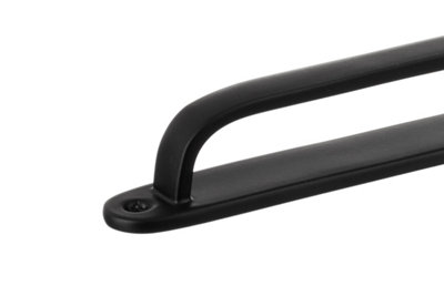The Foundryman 10.5 Inch Classic D-Shaped Solid Brass Cabinet Handle With Backplate And Black Powder Coat from B&Q