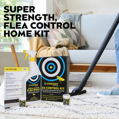 Strikeback Flea Spray And Foggers Pest Control Kit - Super Strength For Households - Professional Grade