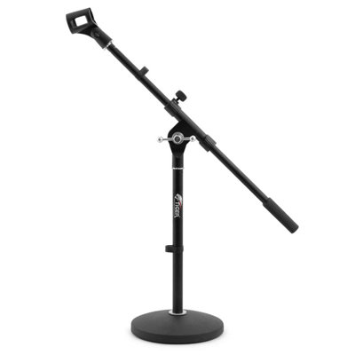 Tiger MCA42-BK Desktop Boom Microphone Stand - Weighted Round Base - Black - Image 3