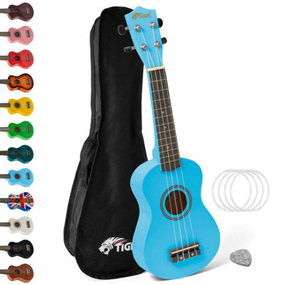 Tiger UKE7-BL Soprano Ukulele - Ideal for Beginners and Schools - Blue | Includes Gig Bag, Felt Pick, Spare Strings now with Aquila Strings - Image 3