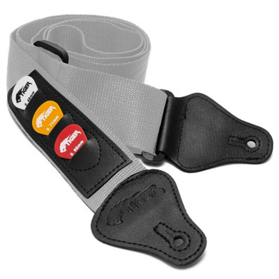 Tiger Music Guitar Strap With Pick Holders & Picks B - Neutral - Image 3