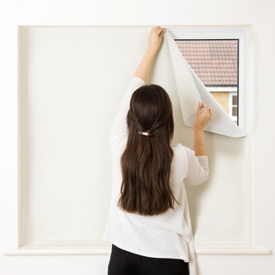 Easyblinds Easynight Premium Blackout BlindCreamComplete BlackoutSelf-AdhesiveCut To Size,shape Up To 250X135Cm from B&Q