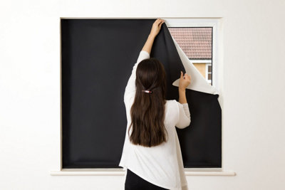 Easyblinds Easynight Premium Blackout BlindBlackComplete BlackoutSelf-AdhesiveCut To Size/shape Up To 270X135Cm from B&Q