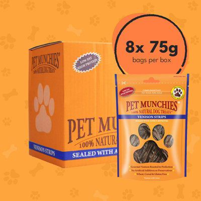 Pet Munchies Venison Strips 75G X 8 Pack from B&Q