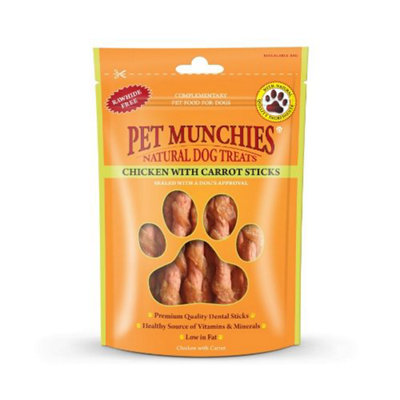 Pet Munchies Chicken with Carrot Sticks Dog Treats, Healthy Dental Chews with Natural Real Meat, Low in Fat 80g - Image 7
